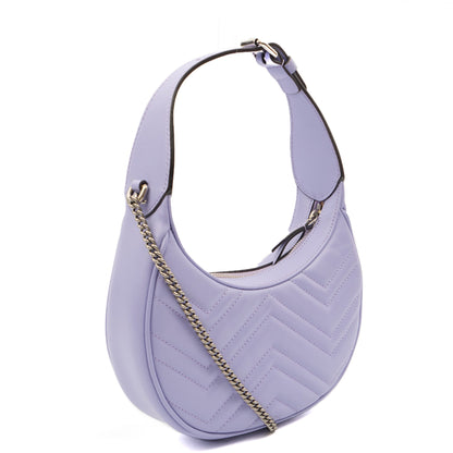 Gucci Top Handle Half Moon Hobo in Purple, Leather — Side View