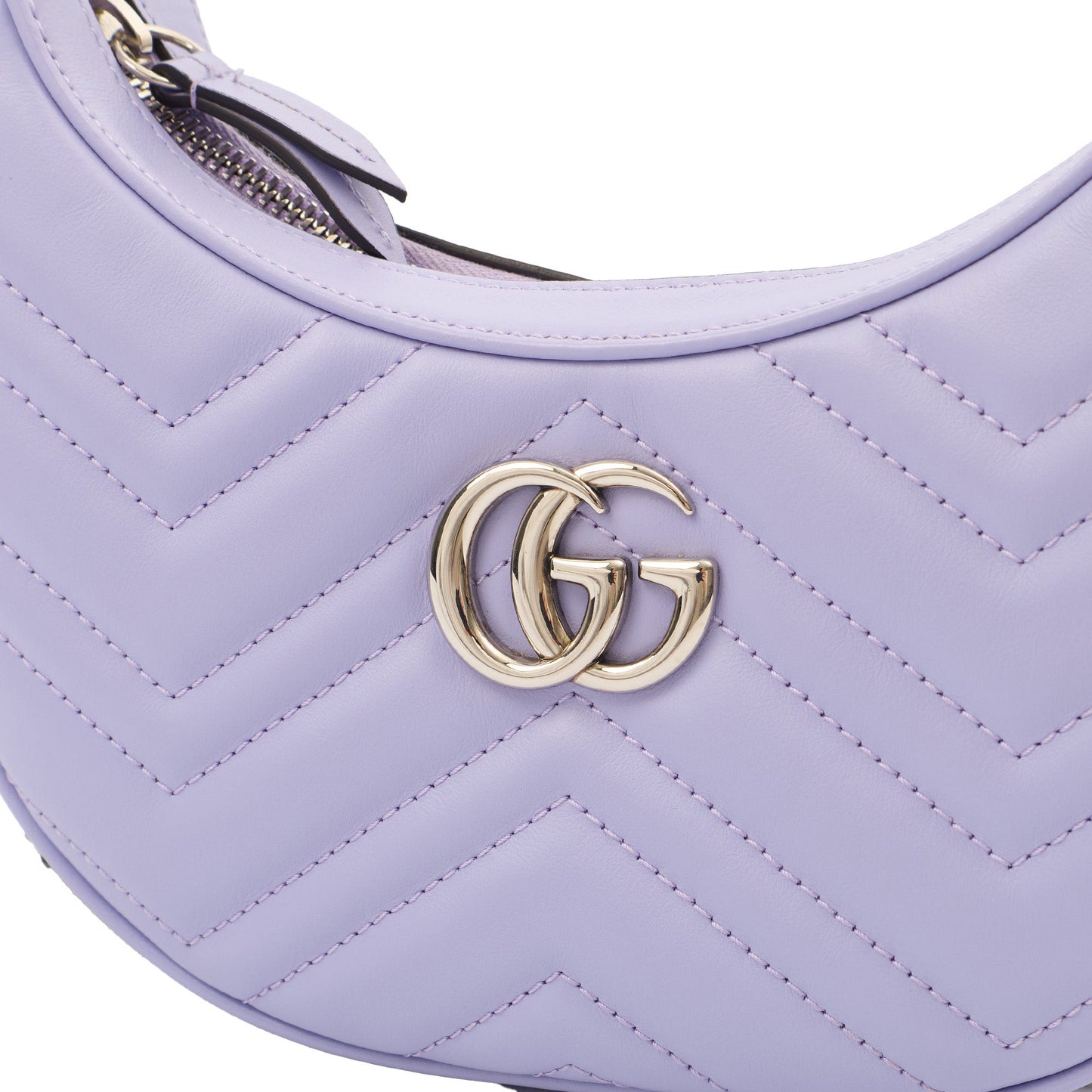 Gucci Top Handle Half Moon Hobo in Purple, Leather — Lifestyle View
