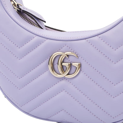 Gucci Top Handle Half Moon Hobo in Purple, Leather — Lifestyle View