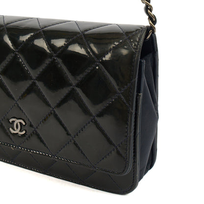 Chanel Cross Body Wallet on Chain in Blue, Patent Leather — Alternate View 7