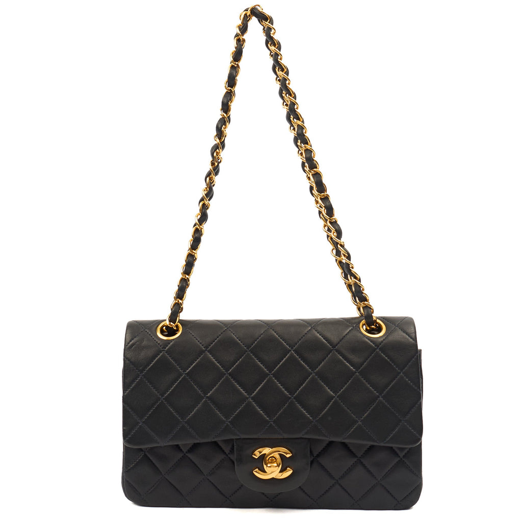Chanel Cross Body Classic Double Flap - Small in Navy, Lambskin Leather — Alternate View 7