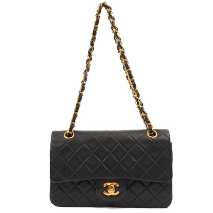 Chanel Cross Body Classic Double Flap - Small in Navy, Lambskin Leather — Alternate View 17
