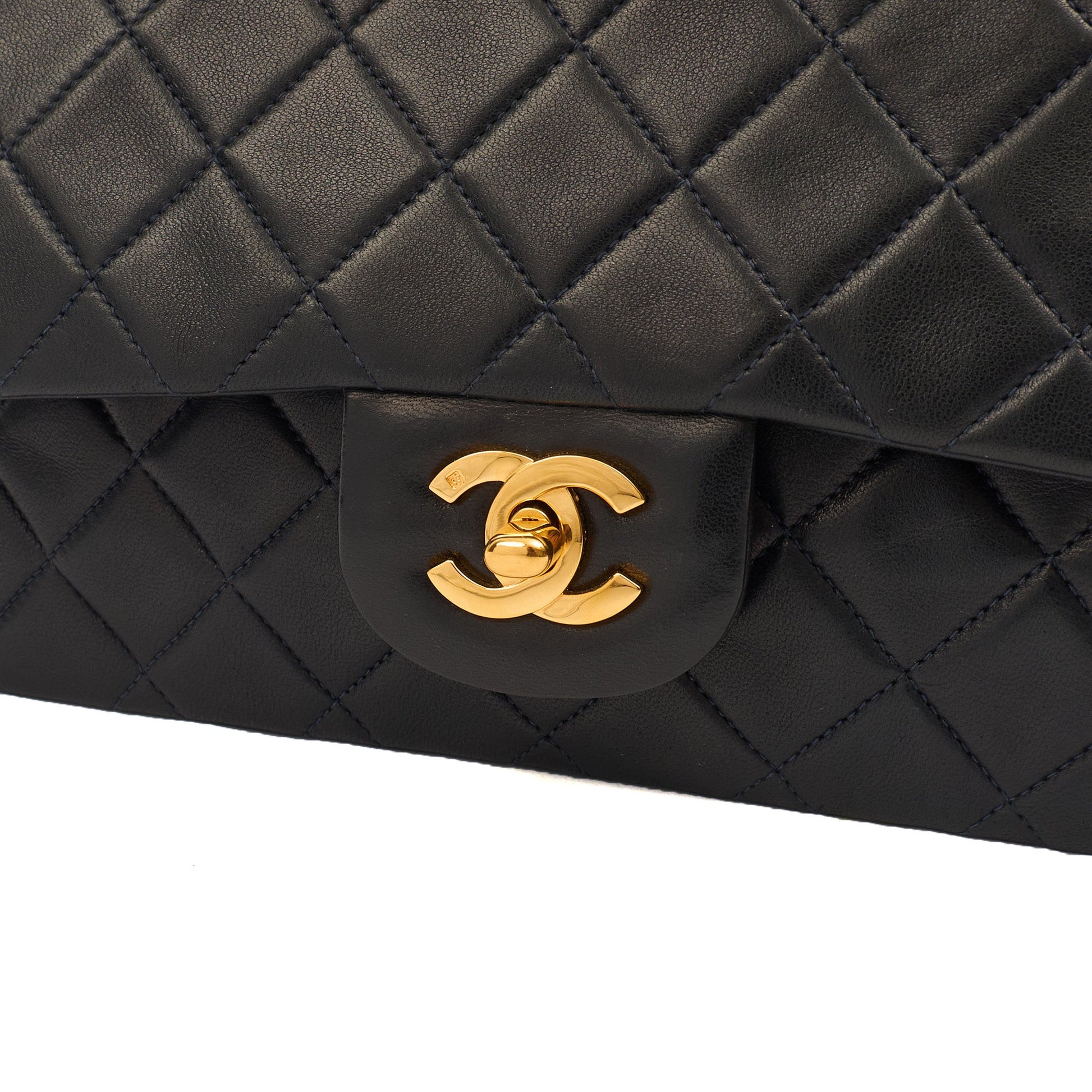 Chanel Cross Body Classic Double Flap - Small in Navy, Lambskin Leather — Alternate View 12