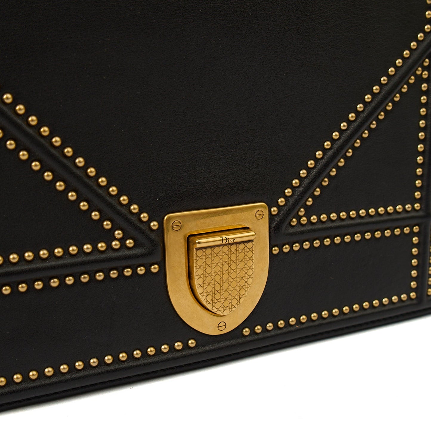 Christian Dior Cross Body Diorama - Medium in Black, Leather — Detail View