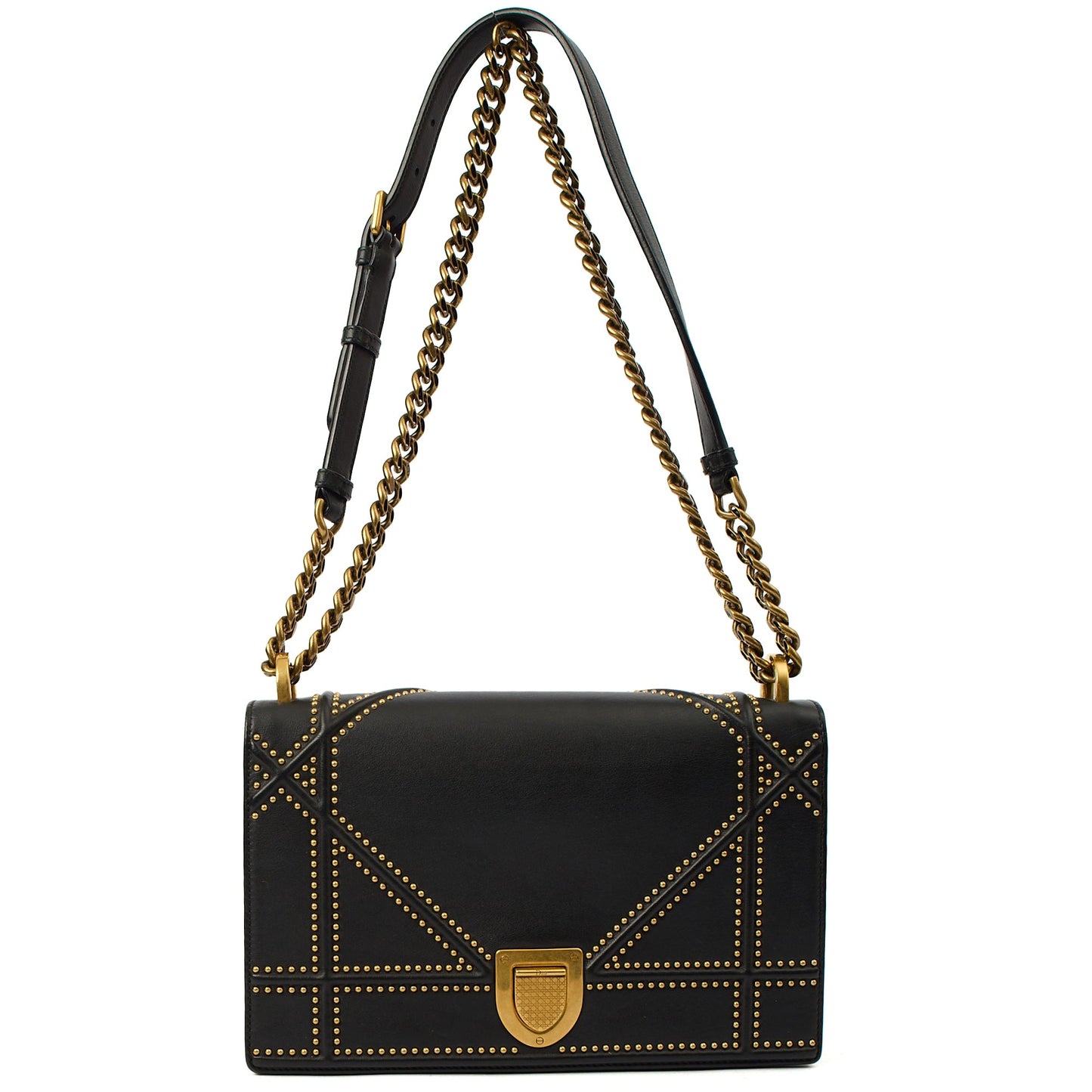 Christian Dior Cross Body Diorama - Medium in Black, Leather — Side View