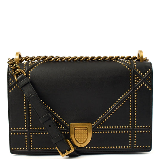 Christian Dior Cross Body Diorama - Medium in Black, Leather — Front View