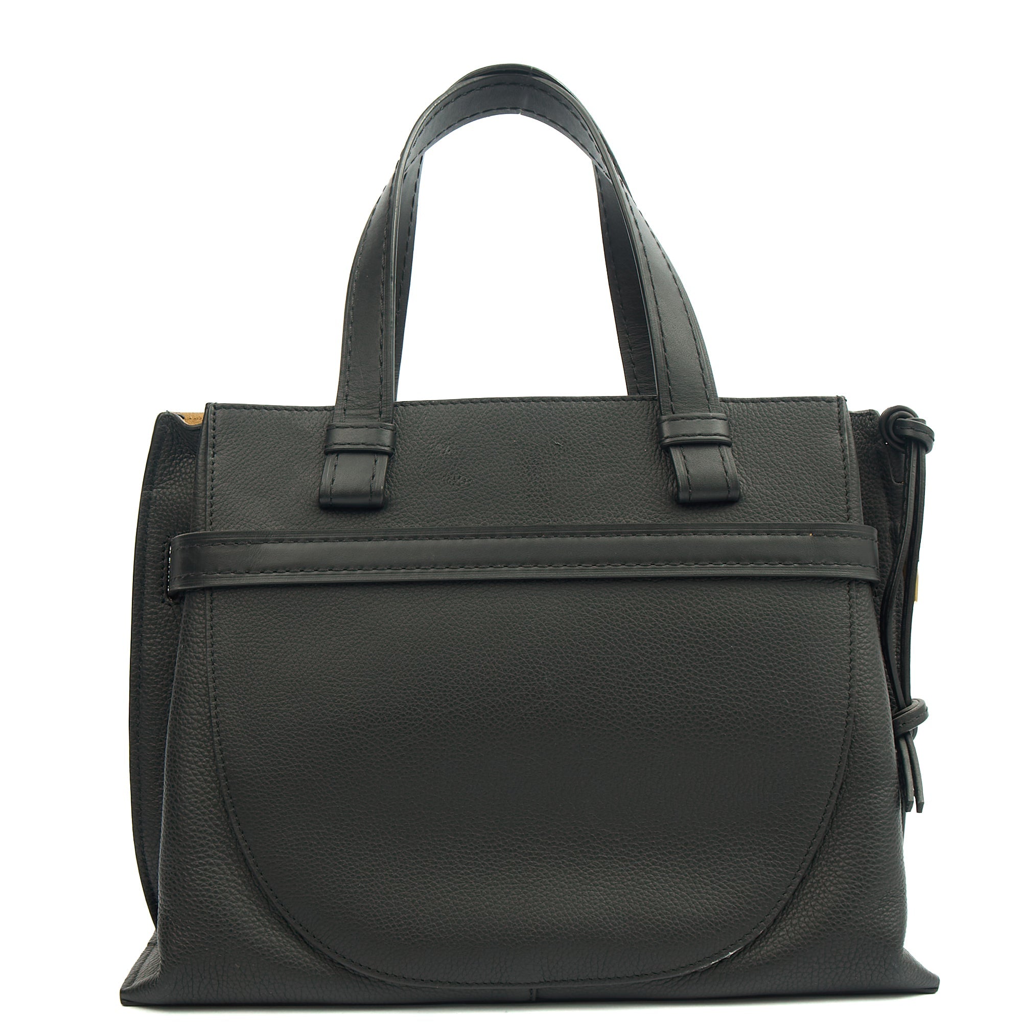 Loewe Tote Gate - Small in Black, Leather — Back View