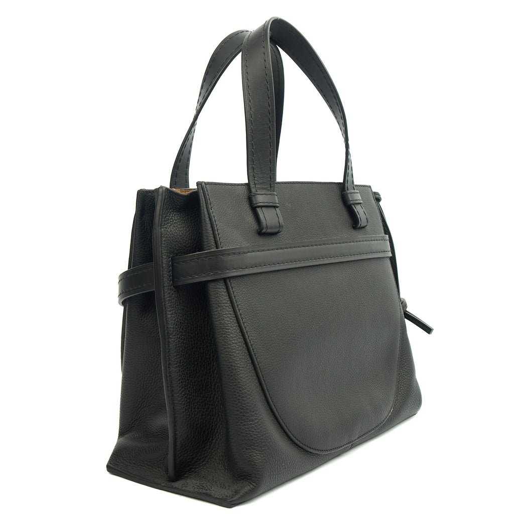 Loewe Tote Gate - Small in Black, Leather — Side View