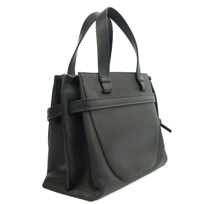 Loewe Tote Gate - Small in Black, Leather — Side View