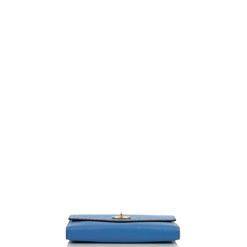 Mulberry Wallet Darley Wallet - Medium in Porcelain Blue, Calfskin Leather — Top View