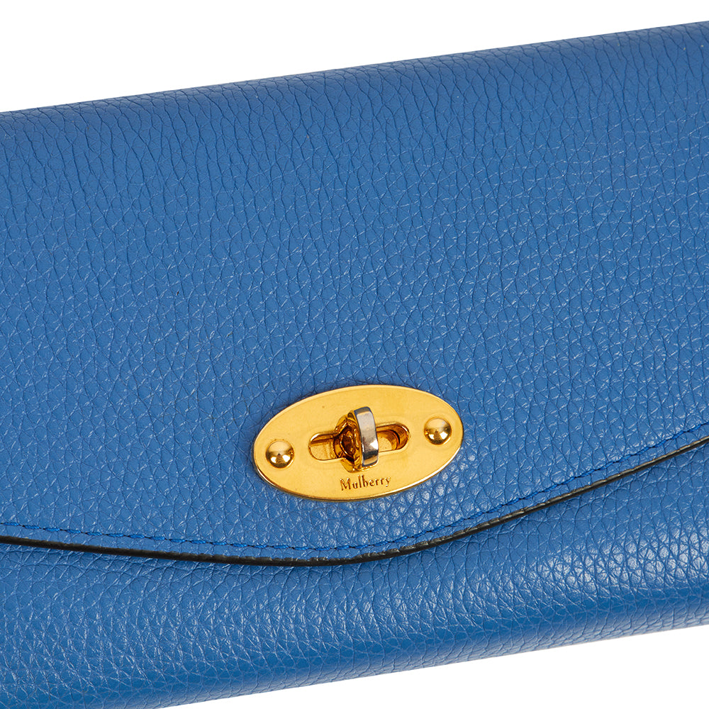 Mulberry Wallet Darley Wallet - Medium in Porcelain Blue, Calfskin Leather — Lifestyle View