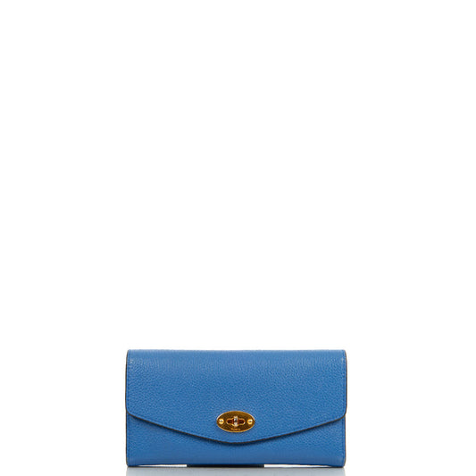 Mulberry Wallet Darley Wallet - Medium in Porcelain Blue, Calfskin Leather — Front View