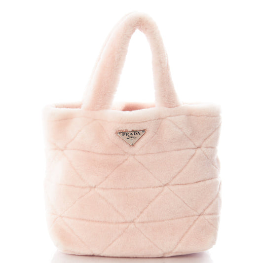 Prada Tote Tote in Pink, Velvet — Front View