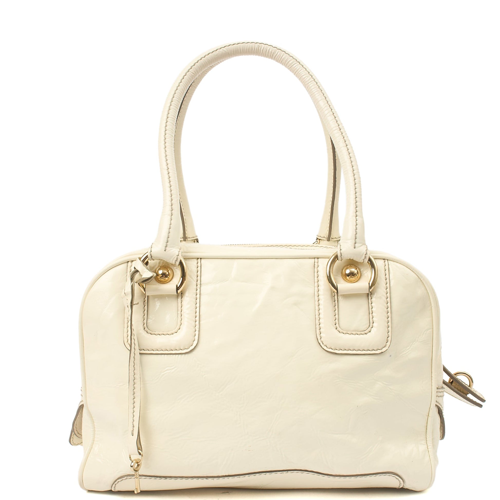 Dolce & Gabbana Shoulder Bag Tote in White, Patent Leather — Alternate View 8