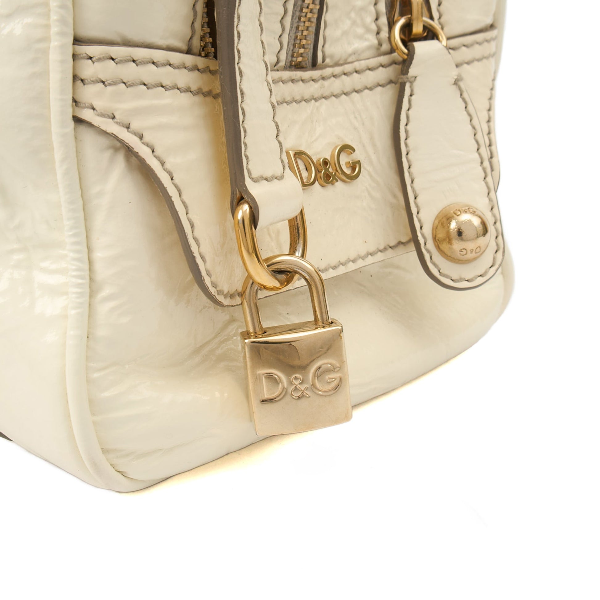 Dolce & Gabbana Shoulder Bag Tote in White, Patent Leather — Alternate View 12