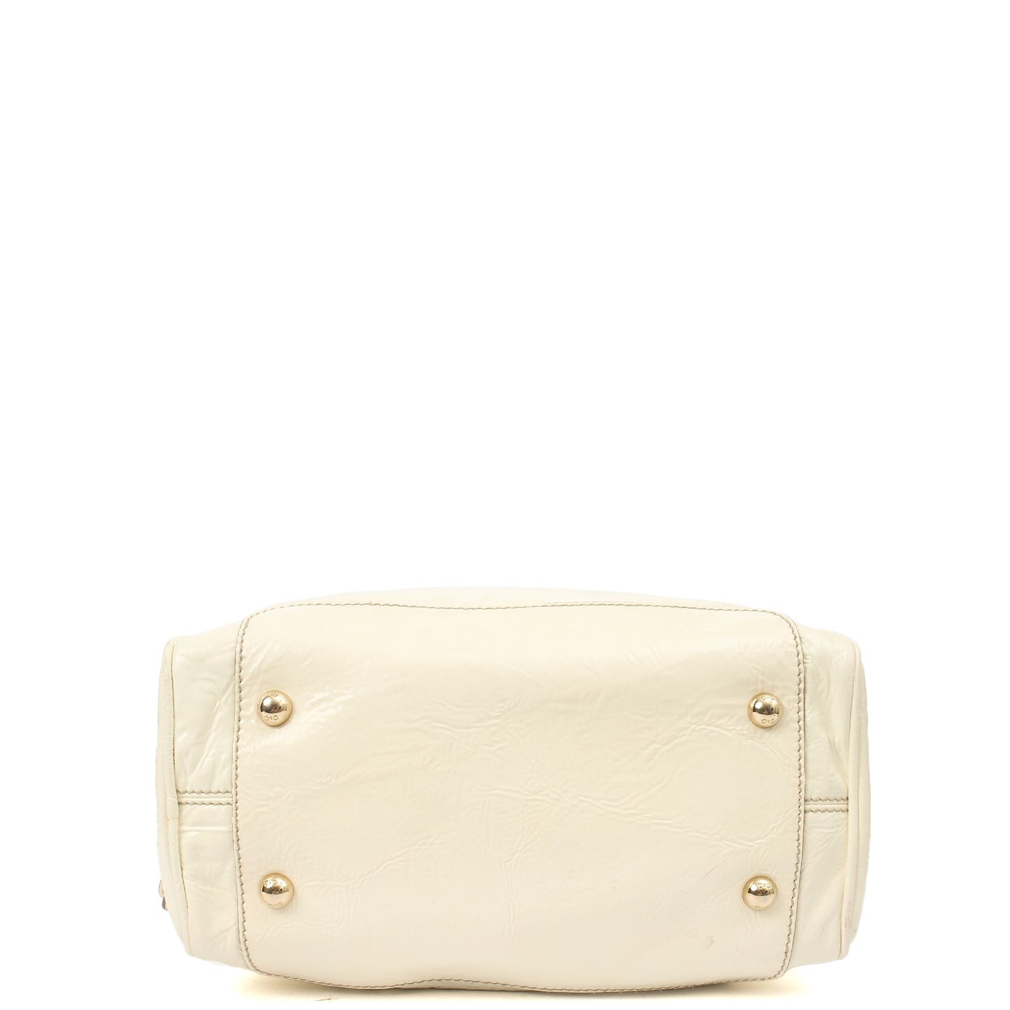 Dolce & Gabbana Shoulder Bag Tote in White, Patent Leather — Top View
