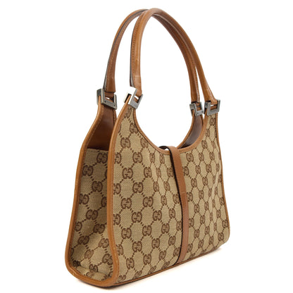Gucci Shoulder Bag Jackie in Brown, GG Canvas — Top View