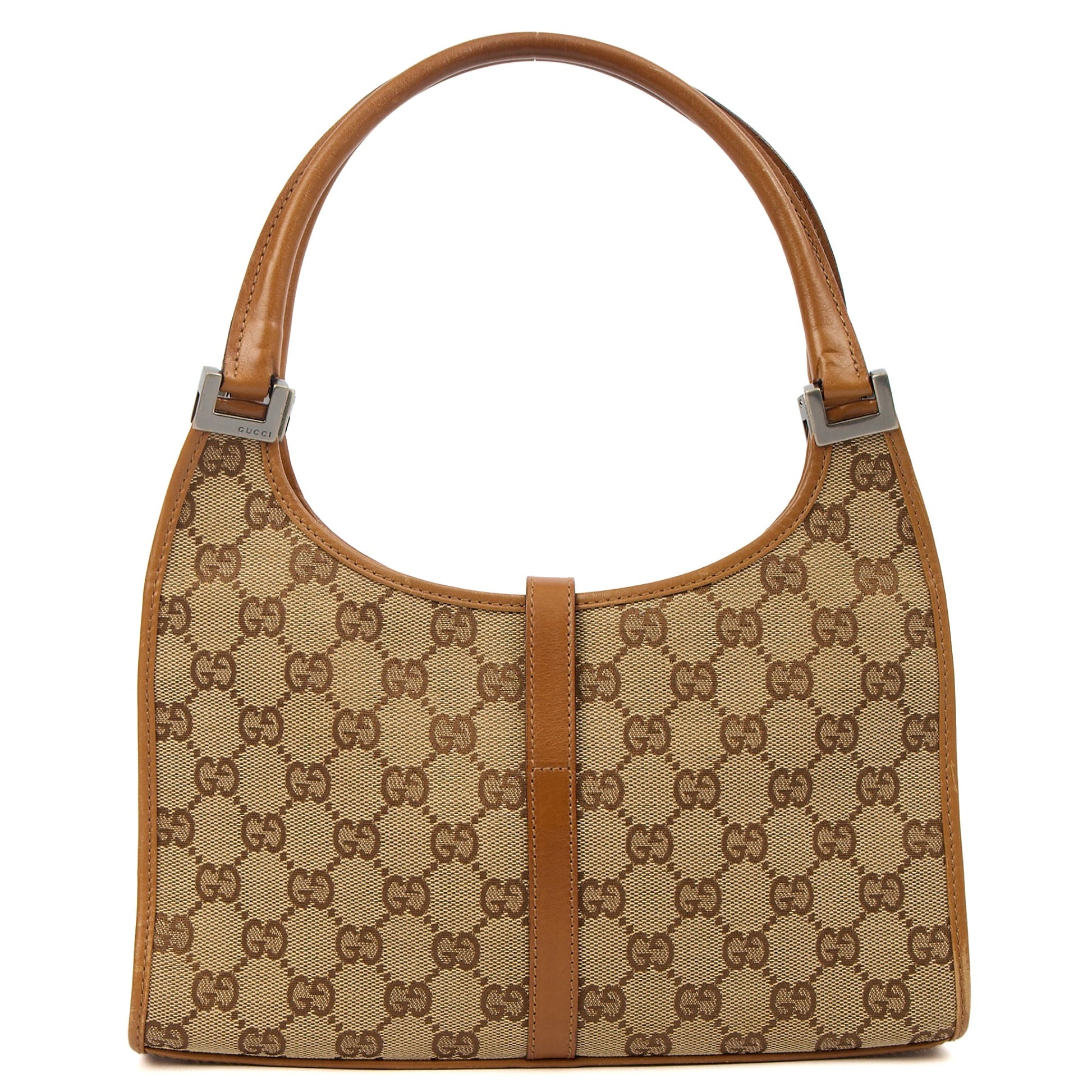Gucci Shoulder Bag Jackie in Brown, GG Canvas — Detail View
