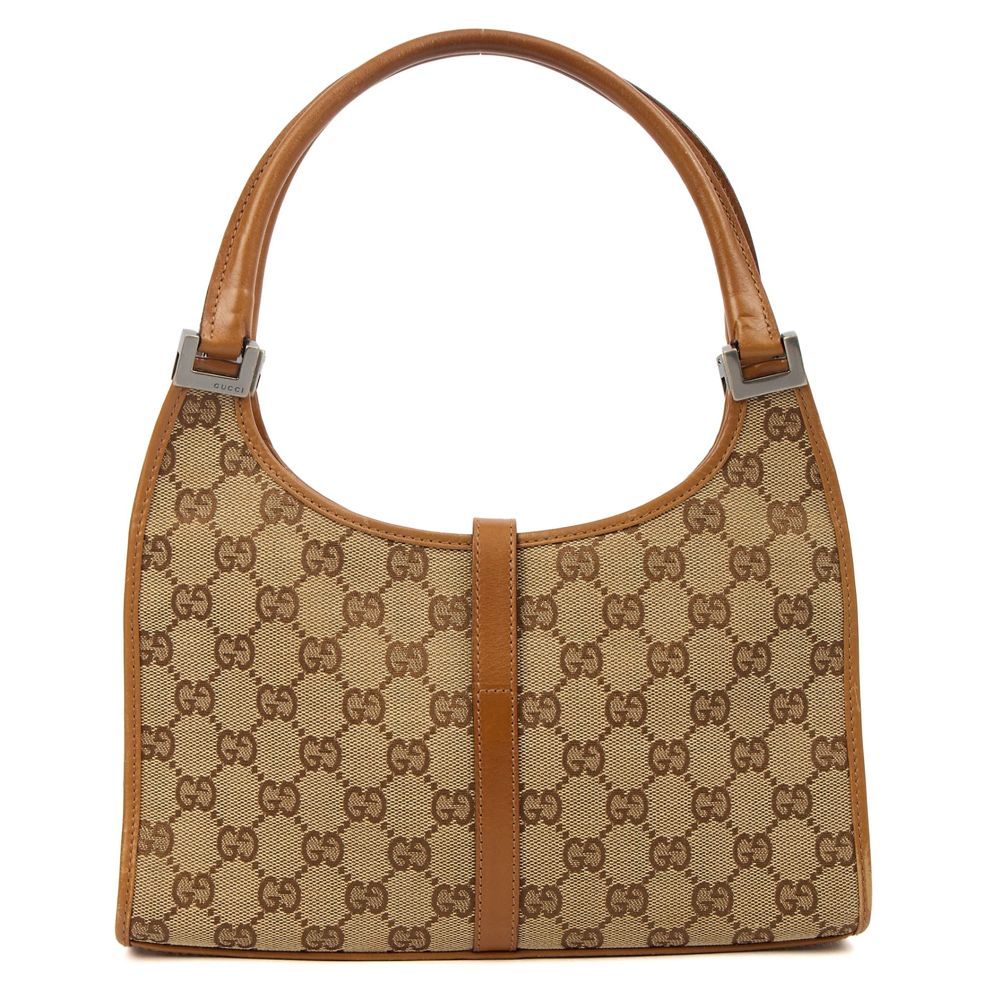 Gucci Shoulder Bag Jackie in Brown, GG Canvas — Detail View