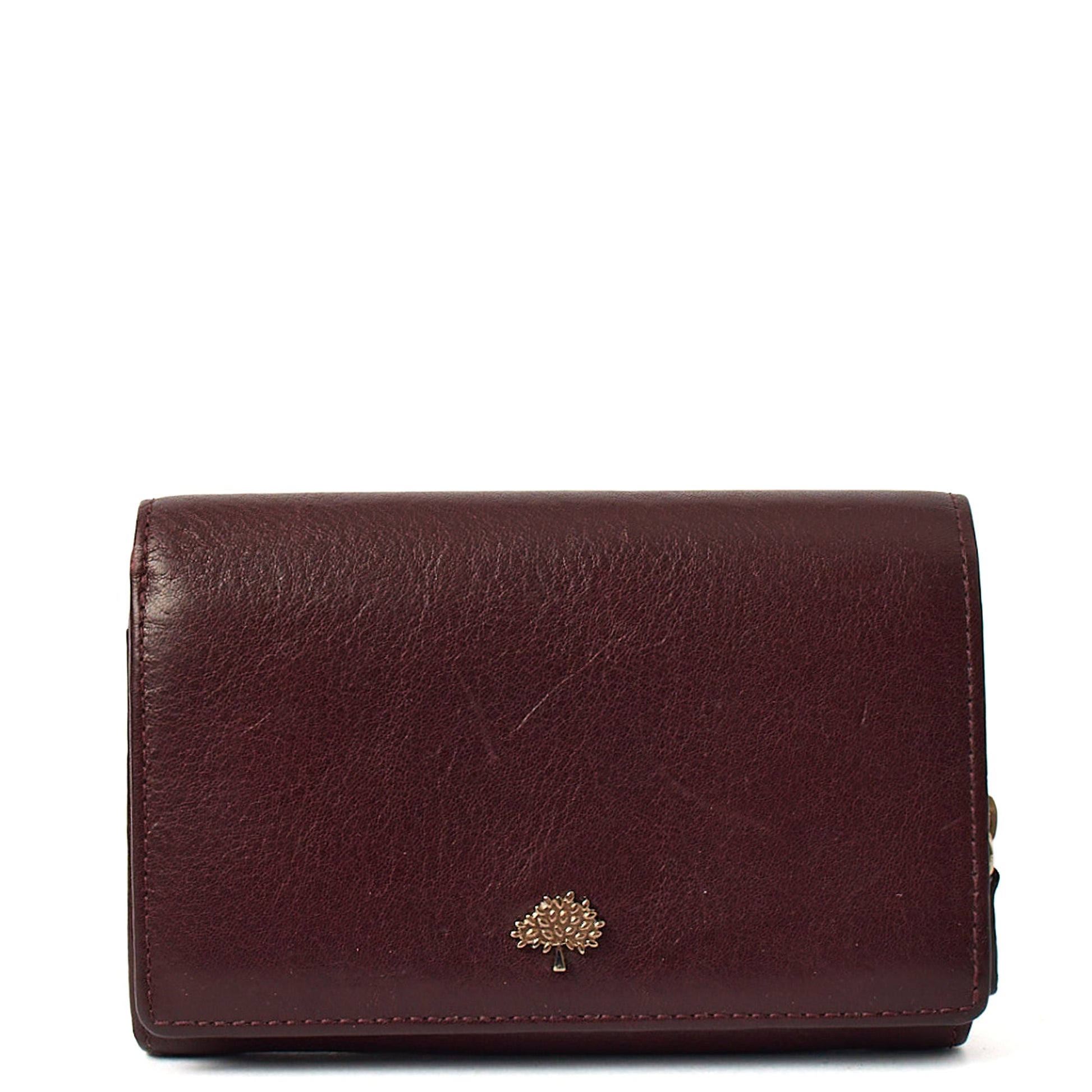 Mulberry Wallet Wallet in Burgundy, Leather — Front View