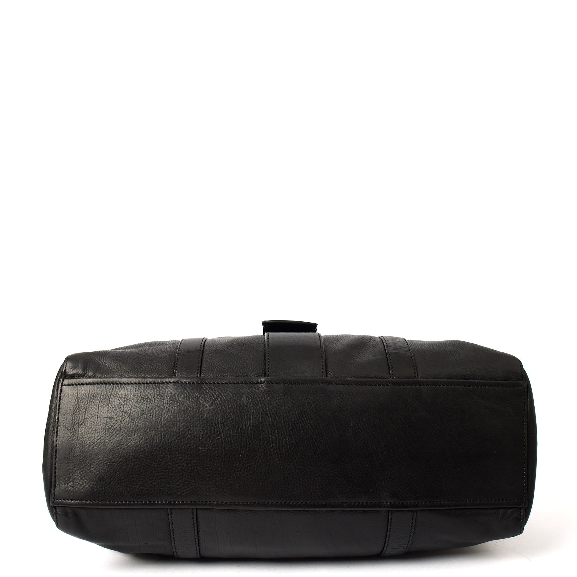 Prada Shoulder Bag Buckle Tote  in Black, Leather — Detail View