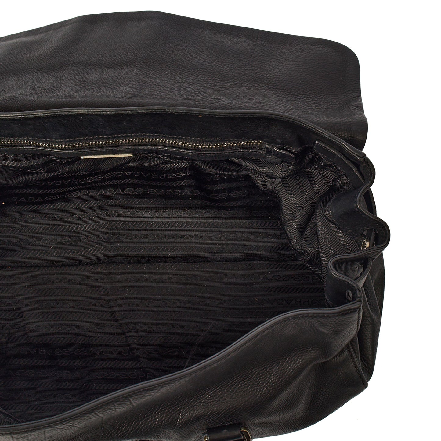 Prada Shoulder Bag Buckle Tote  in Black, Leather — Alternate View 8
