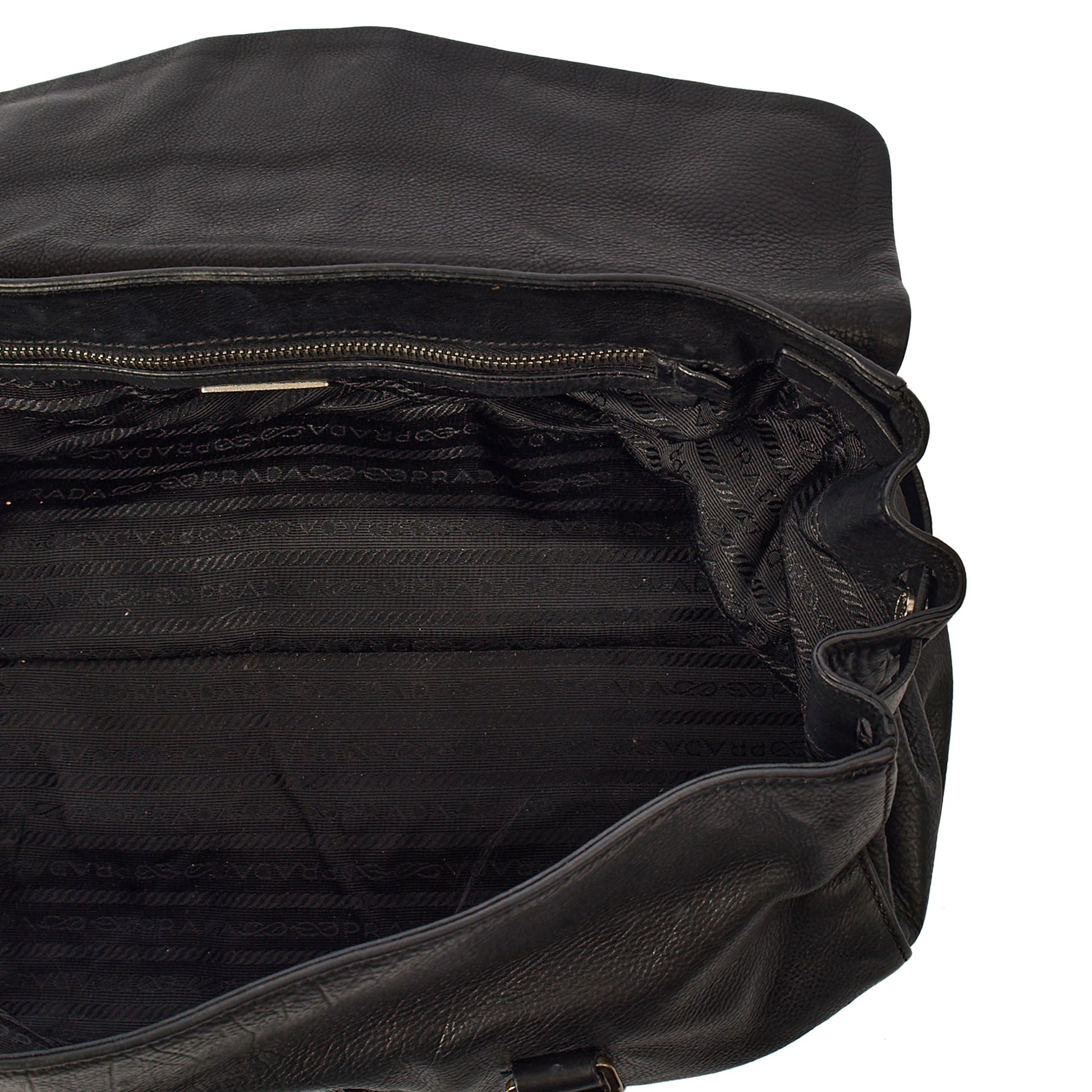 Prada Shoulder Bag Buckle Tote  in Black, Leather — Alternate View 8