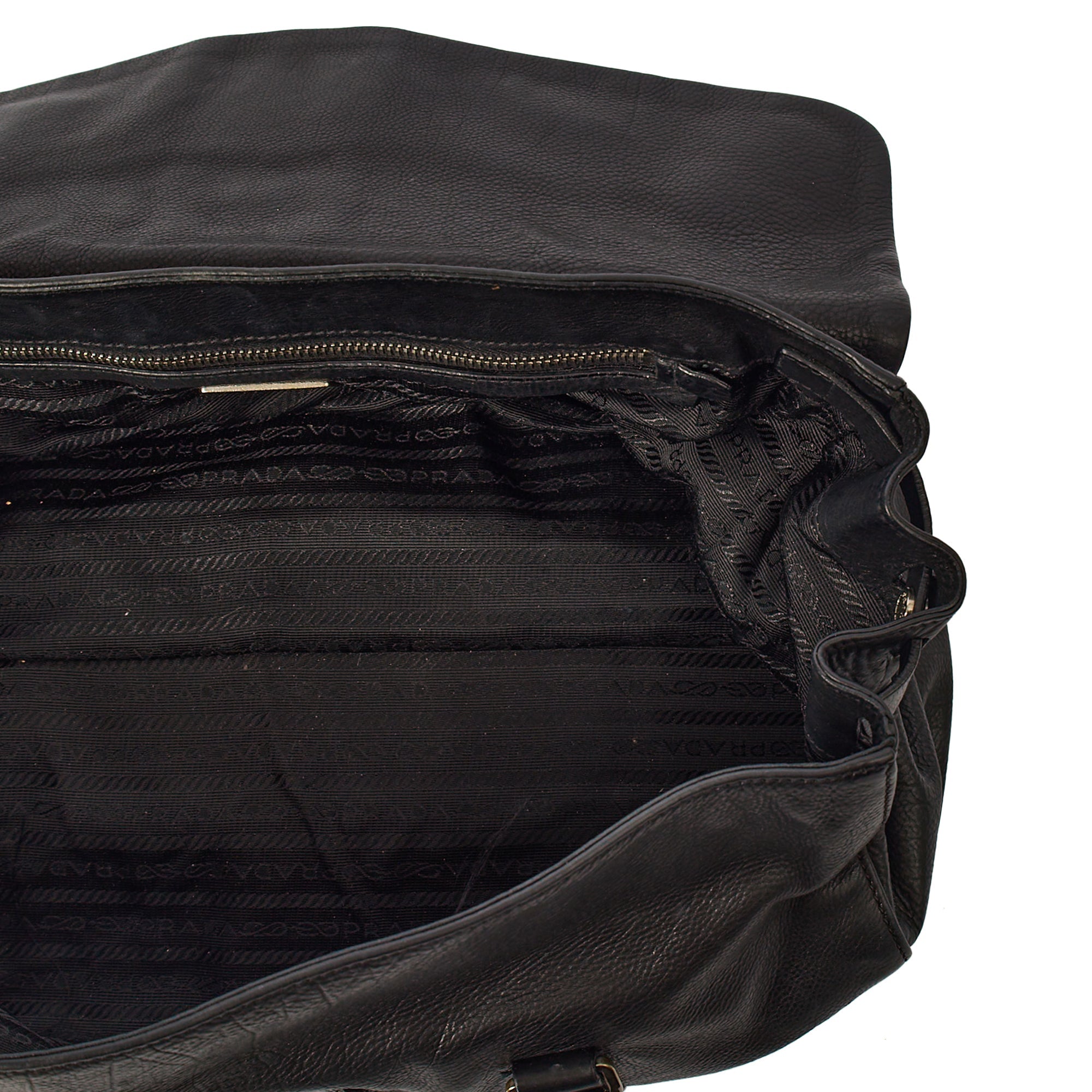 Prada Shoulder Bag Buckle Tote  in Black, Leather — Alternate View 8