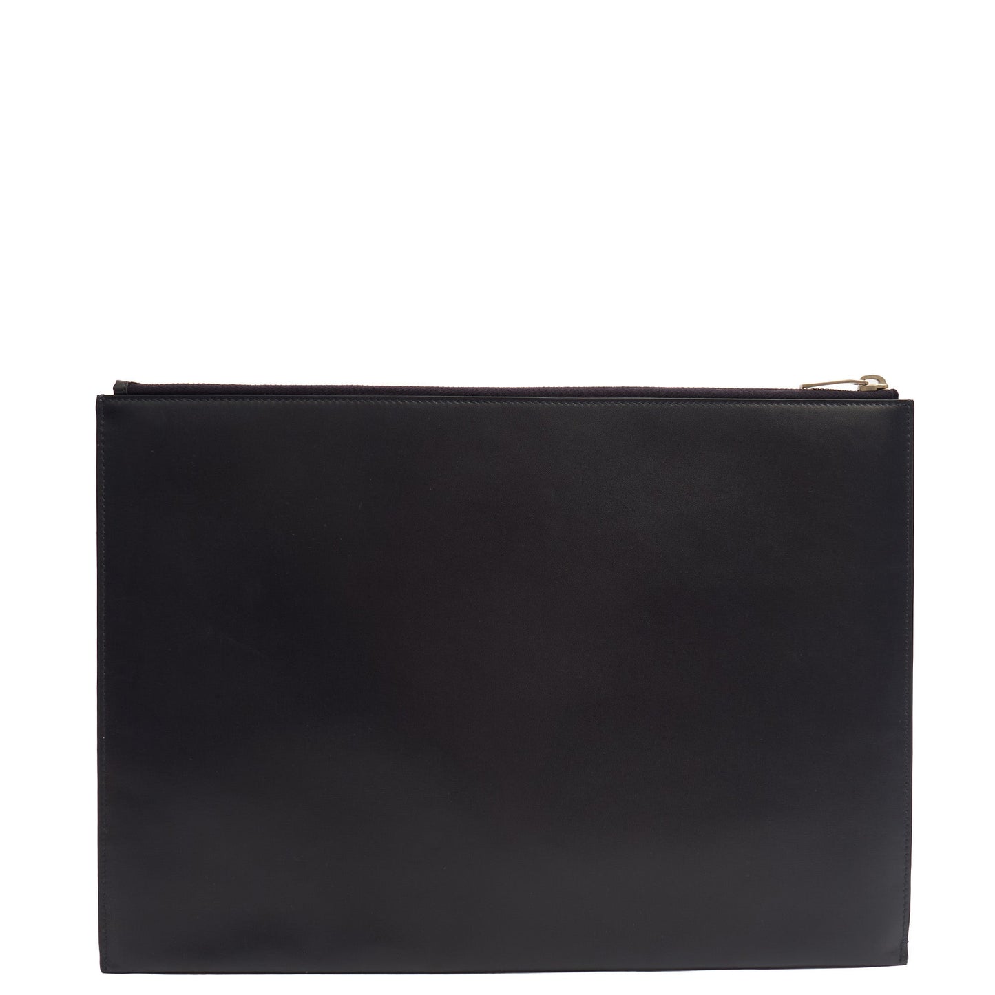 Saint Laurent Clutch Zipped Pouch in Blue, Calfskin Leather — Top View