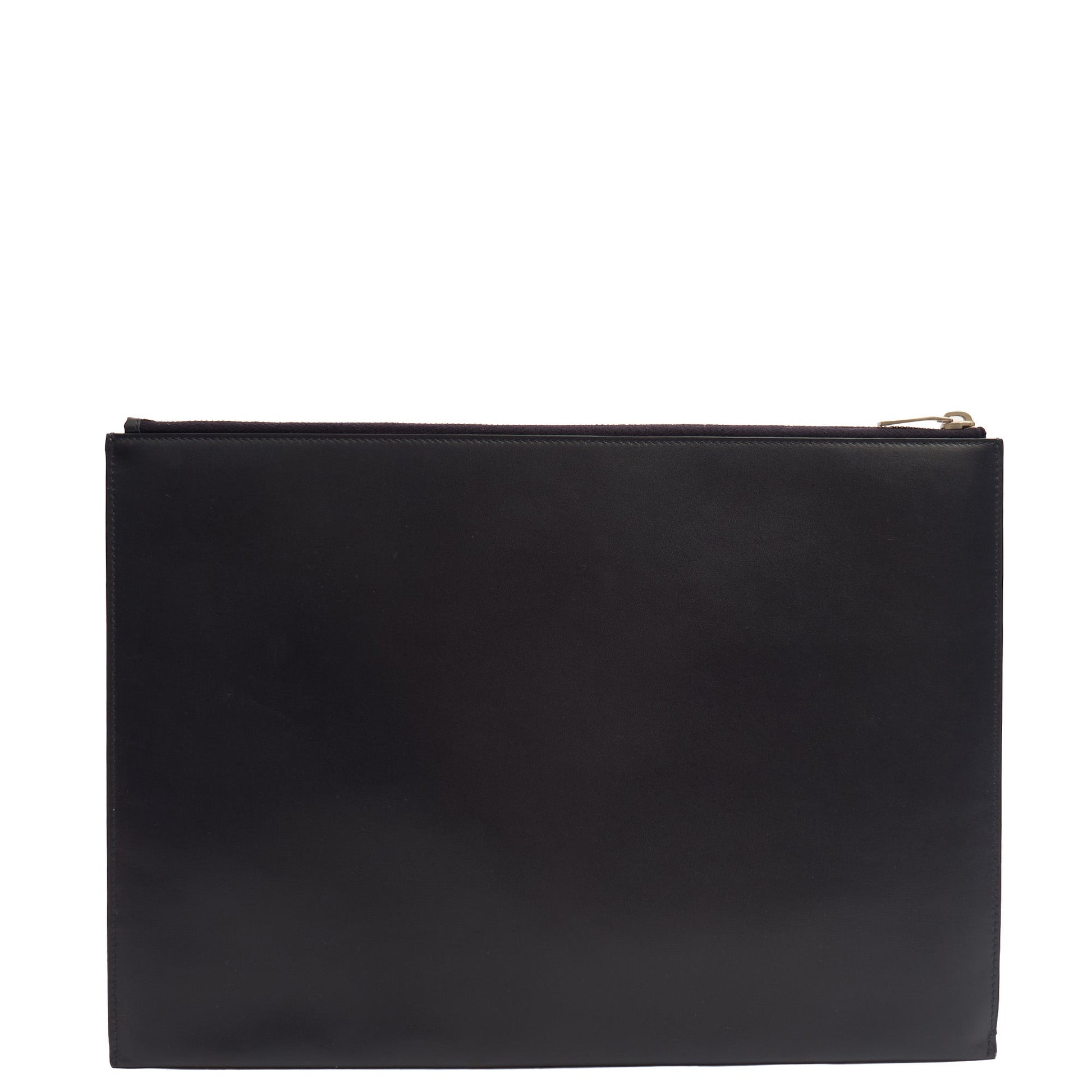 Saint Laurent Clutch Zipped Pouch in Blue, Calfskin Leather — Alternate View 10