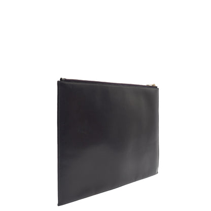 Saint Laurent Clutch Zipped Pouch in Blue, Calfskin Leather — Alternate View 9