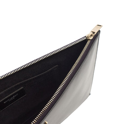 Saint Laurent Clutch Zipped Pouch in Blue, Calfskin Leather — Alternate View 12