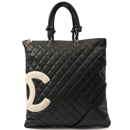 Chanel Tote Cambon Tote in Black, Calfskin Leather — Front View