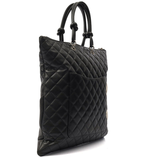 Chanel Tote Cambon Tote in Black, Calfskin Leather — Side View