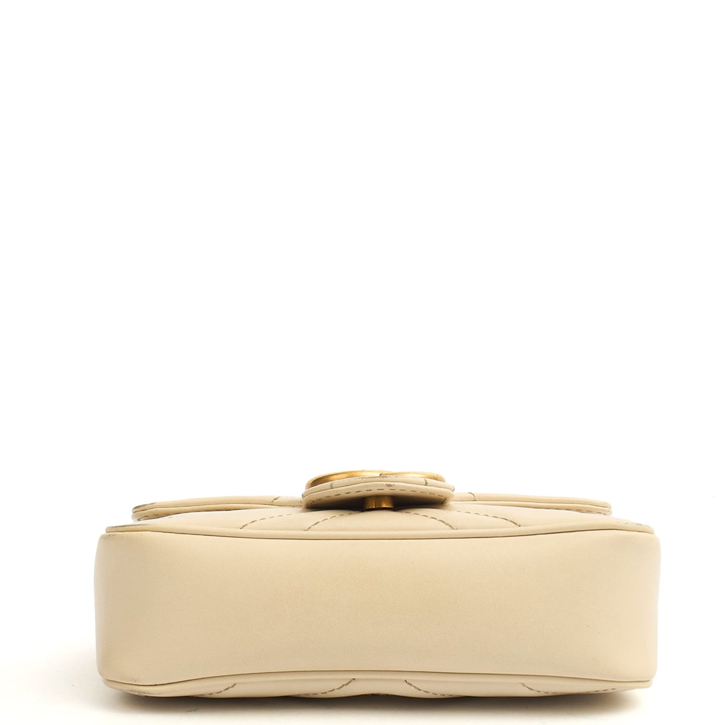 Gucci Cross Body Marmont Shoulder Flap Bag - Super Mini in Neutral, Leather — Alternate View 9