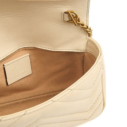 Gucci Cross Body Marmont Shoulder Flap Bag - Super Mini in Neutral, Leather — Alternate View 12