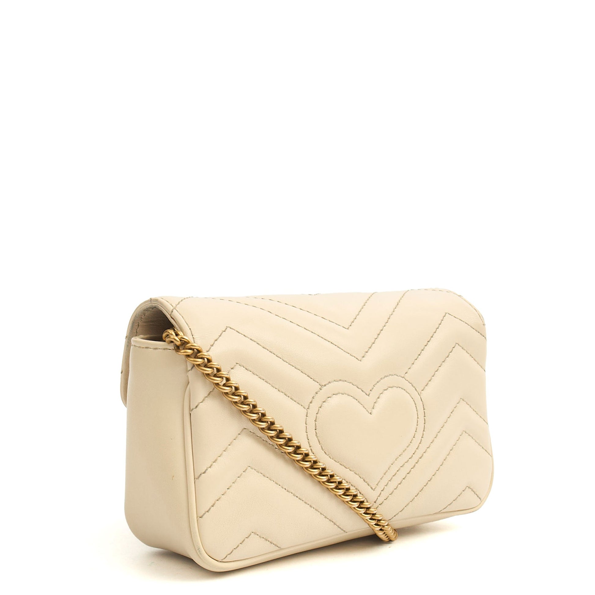 Gucci Cross Body Marmont Shoulder Flap Bag - Super Mini in Neutral, Leather — Alternate View 8