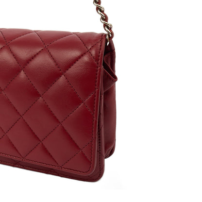 Chanel Cross Body Wallet on Chain in Red, Lambskin Leather — Lifestyle View
