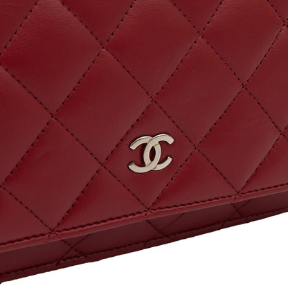 Chanel Cross Body Wallet on Chain in Red, Lambskin Leather — Alternate View 7
