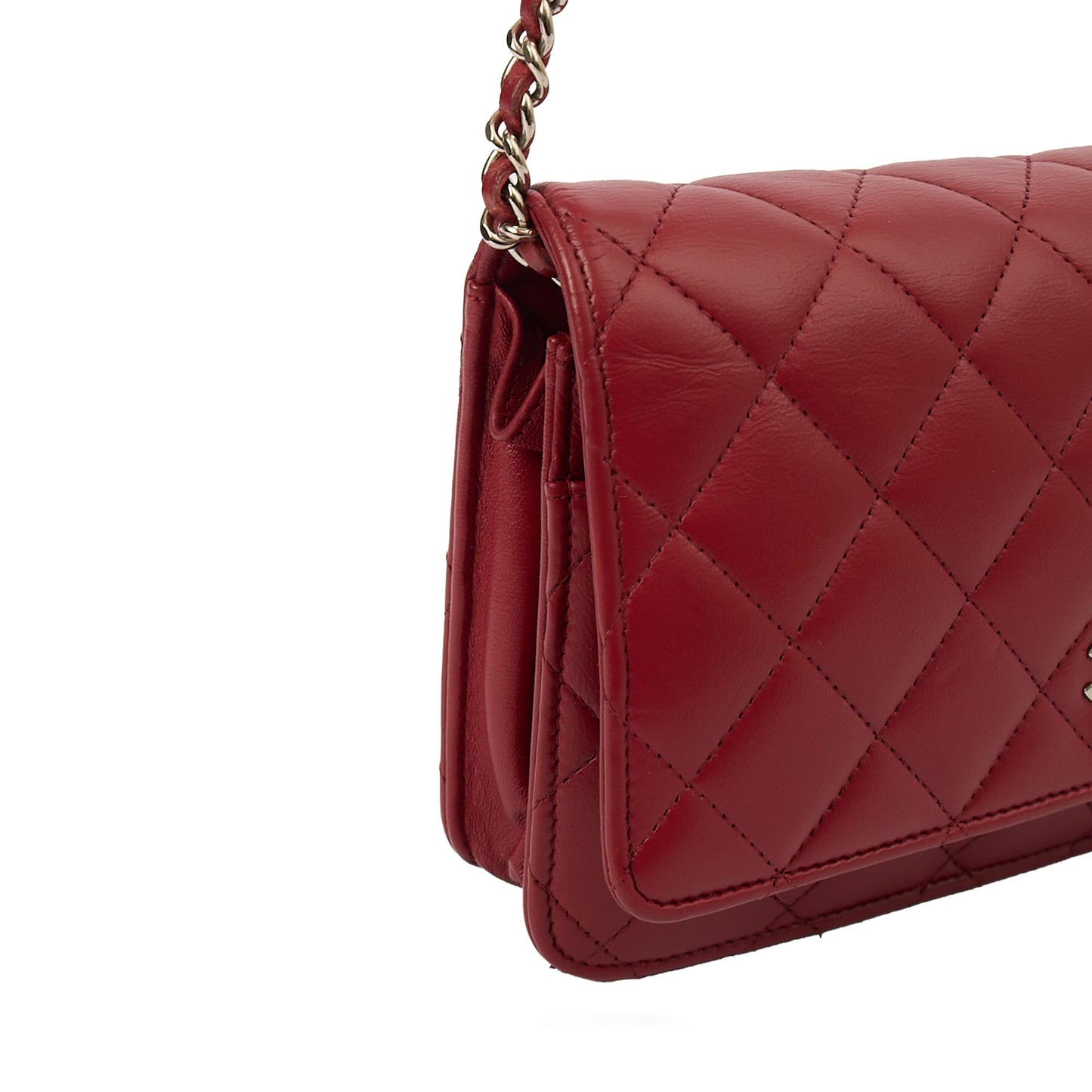 Chanel Cross Body Wallet on Chain in Red, Lambskin Leather — Alternate View 8