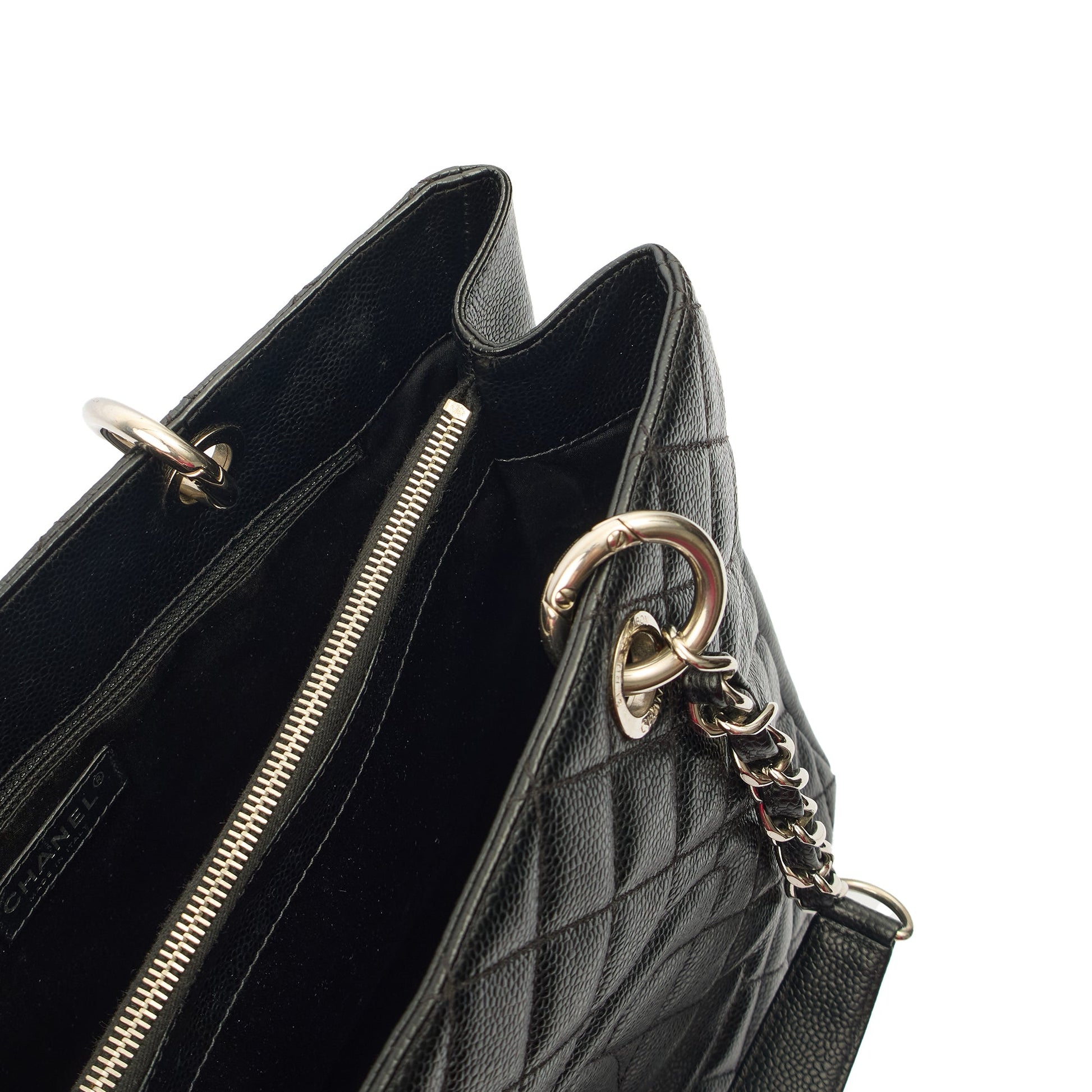 Chanel Tote Grand Shopping Tote in Black, Caviar Leather — Alternate View 8