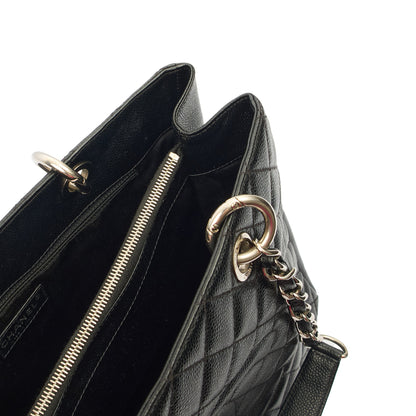Chanel Tote Grand Shopping Tote in Black, Caviar Leather — Alternate View 8