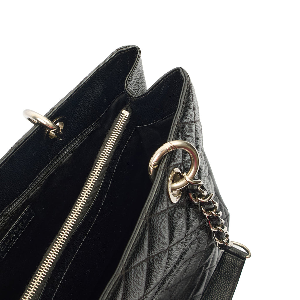 Chanel Tote Grand Shopping Tote in Black, Caviar Leather — Alternate View 16