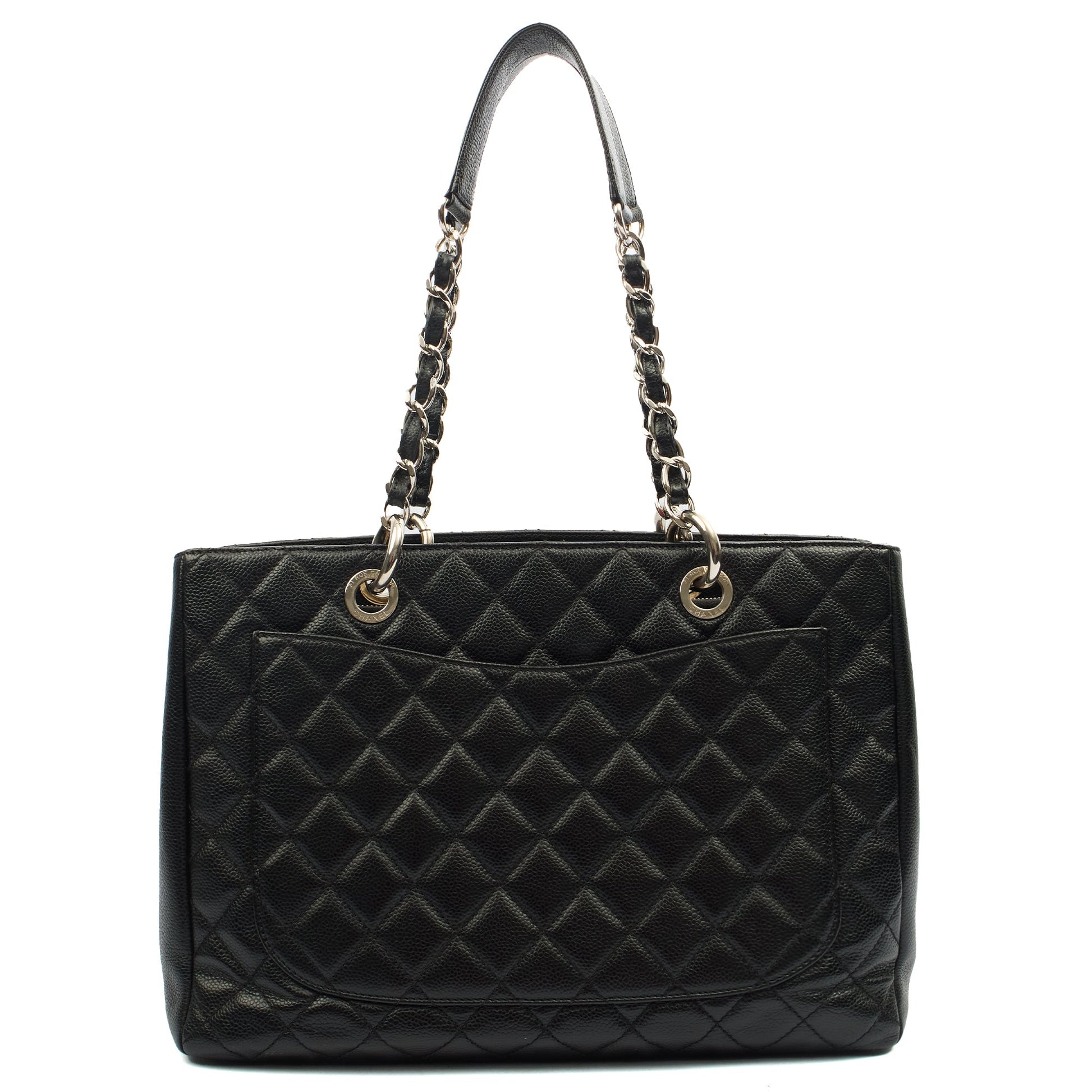 Chanel Tote Grand Shopping Tote in Black, Caviar Leather — Alternate View 11