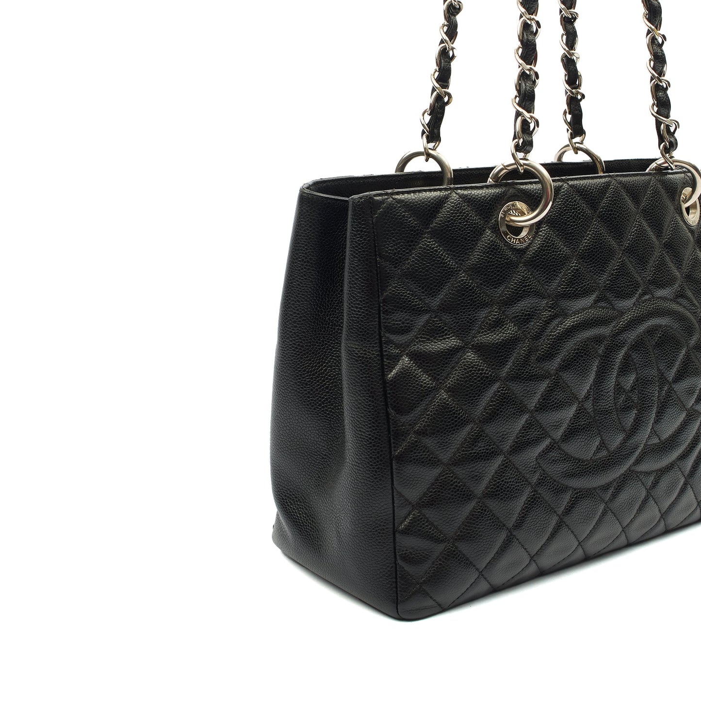 Chanel Tote Grand Shopping Tote in Black, Caviar Leather — Alternate View 15