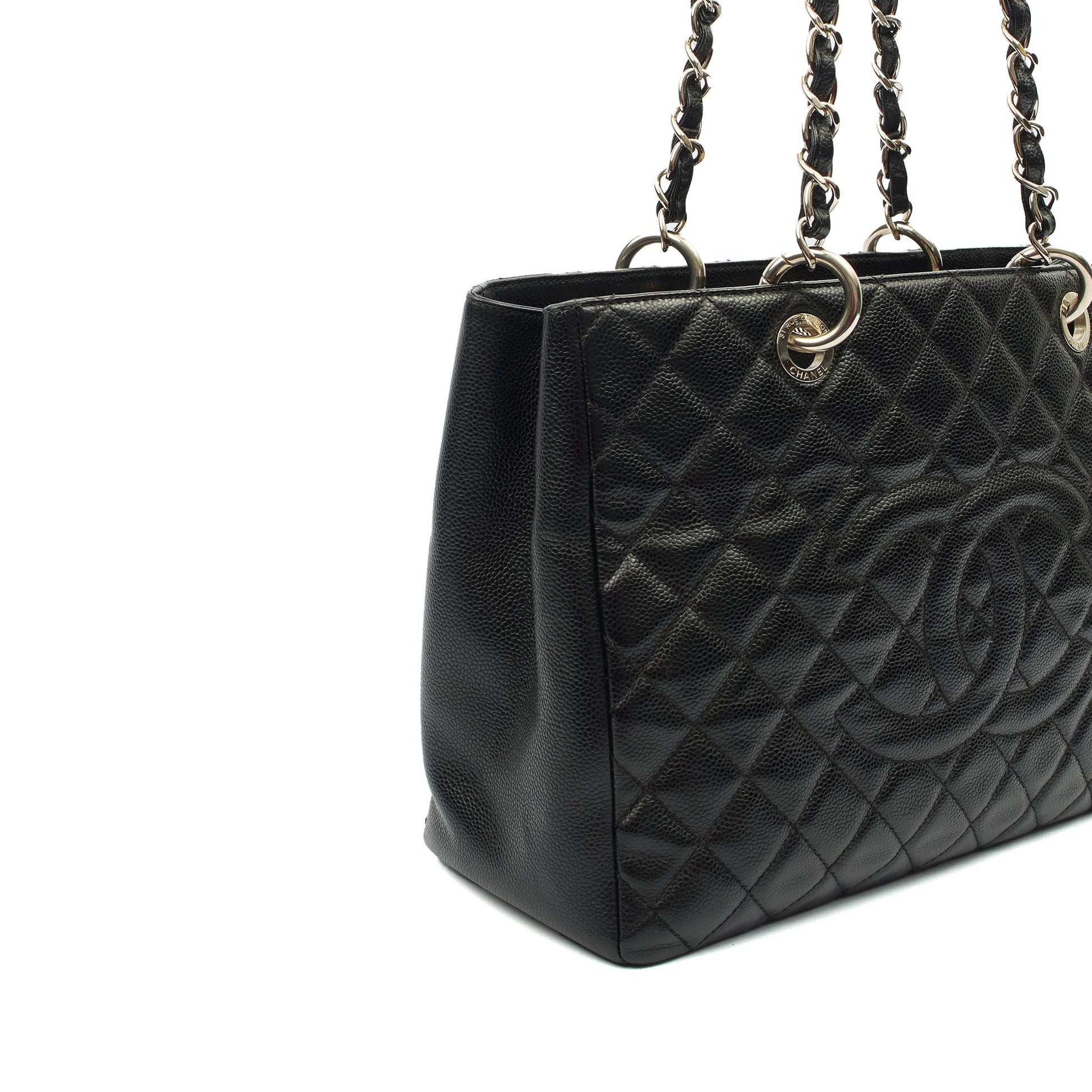 Chanel Tote Grand Shopping Tote in Black, Caviar Leather — Alternate View 15