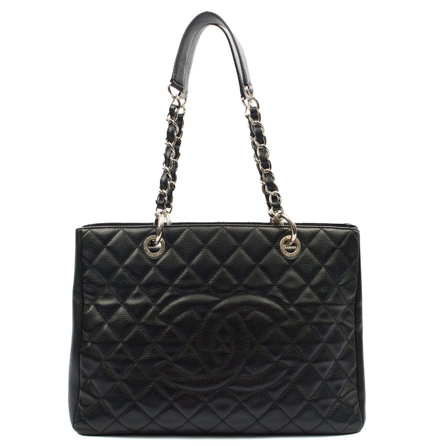 Chanel Tote Grand Shopping Tote in Black, Caviar Leather — Alternate View 9