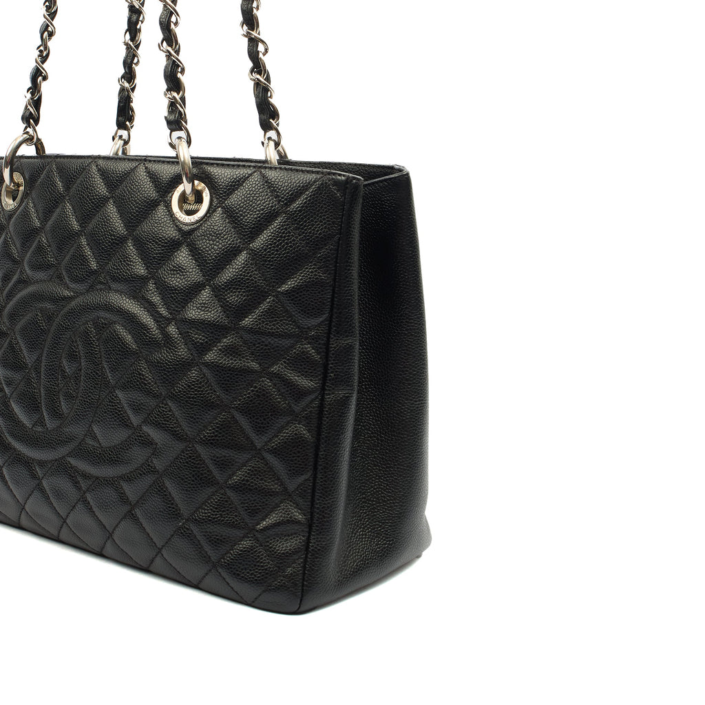 Chanel Tote Grand Shopping Tote in Black, Caviar Leather — Alternate View 13