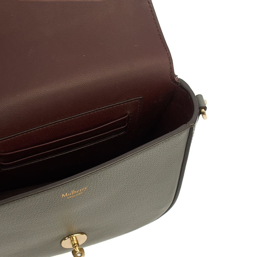 Mulberry Cross Body Darley Shoulder Bag - Small  in Charcoal Grey, Leather — Detail View