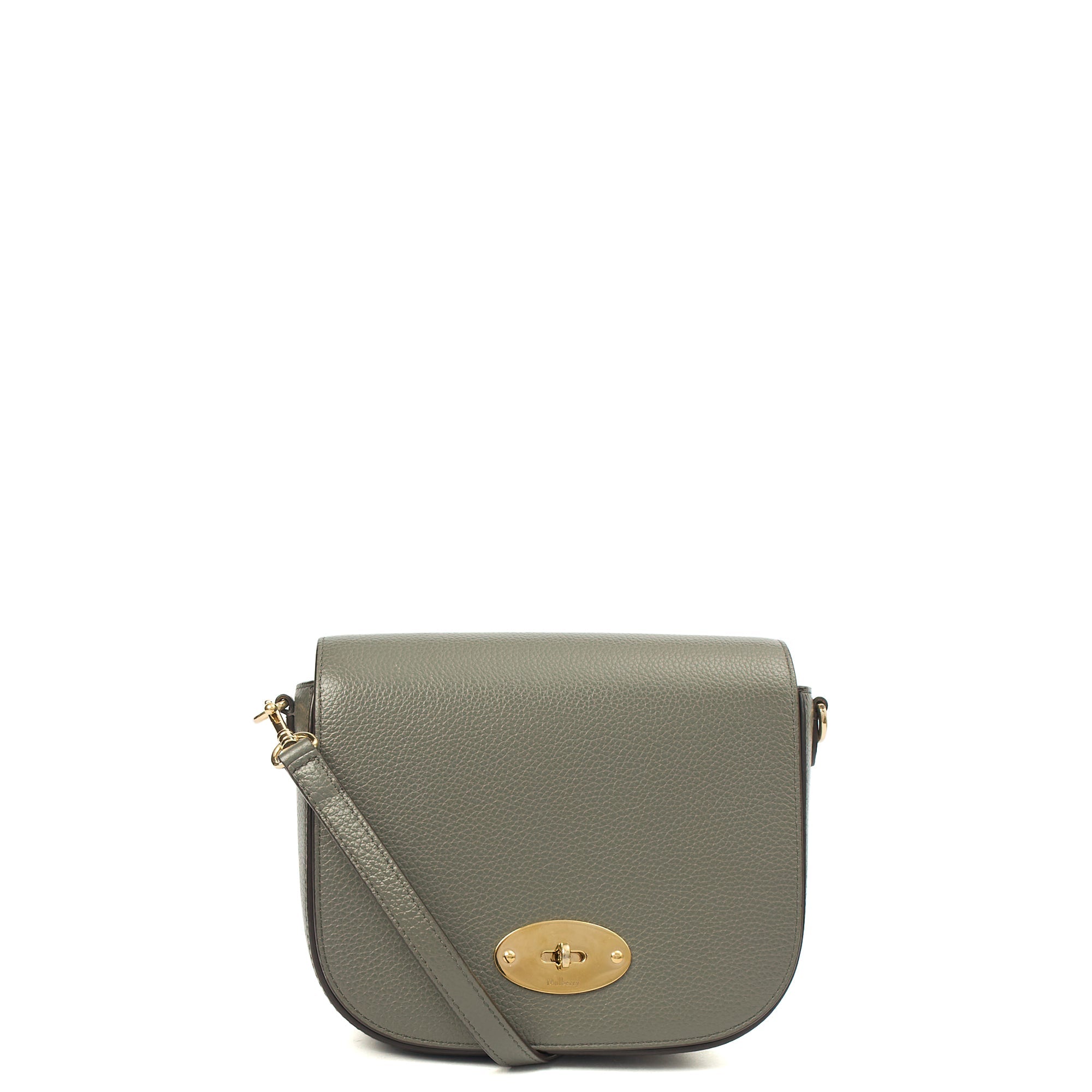 Mulberry Cross Body Darley Shoulder Bag - Small  in Charcoal Grey, Leather — Front View